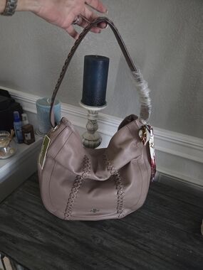 Oryany Taupe Leather Shoulder Hobo Bag NWT